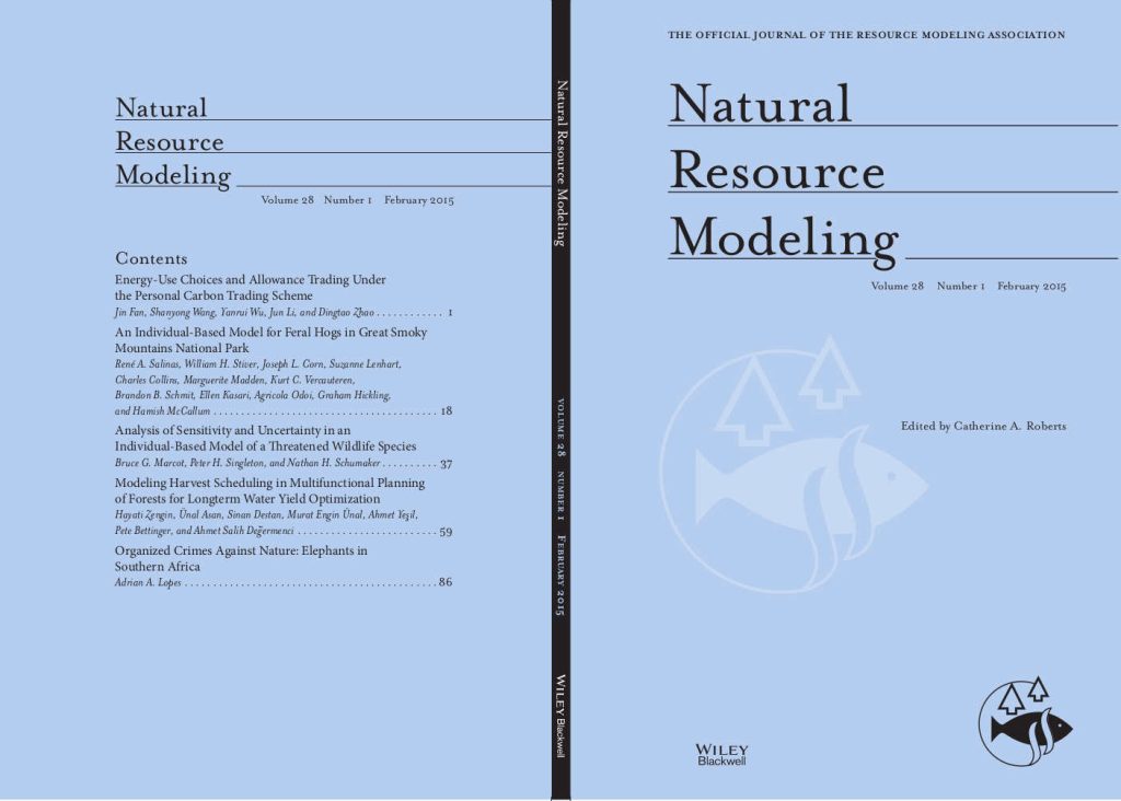 Natural Resource Modeling (NRM) is an international journal devoted to modeling to provide insight into natural resource systems.